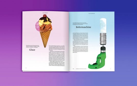 5232 Das Magazin des Paul Scherrer Instituts (PSI) / Design Infografik Produkt & Helferlein: Glace (Eis) & Bohrmaschine, Daniela Leitner
