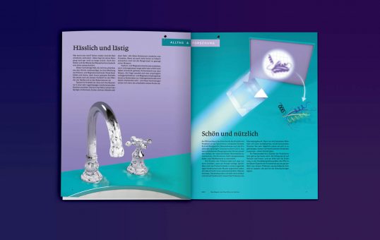 5232 Das Magazin des Paul Scherrer Instituts (PSI) / Design Infografik Alltag & Forschung: Kalk & Proteine aus Kristallen, Daniela Leitner